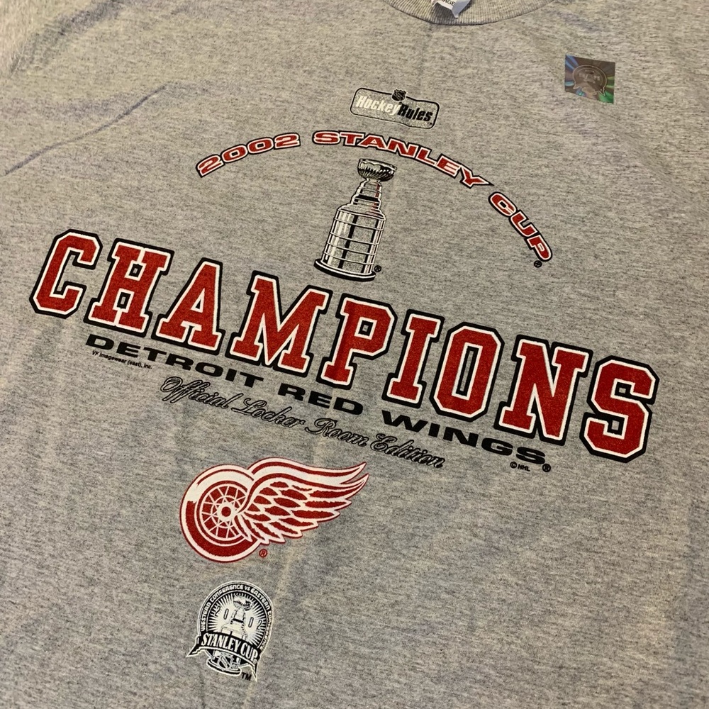 Vintage 2002 NHL Detroit Red Wings Champions shirt - Picture 2 of 5